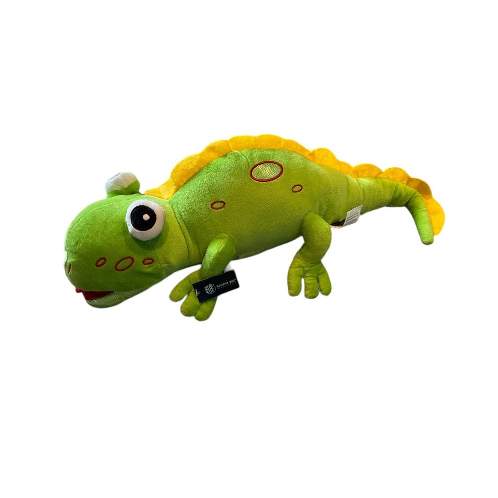 NEW BANANA BAY Plush Iguana Lizard NEW 20" Long Bright Green Big Eyes